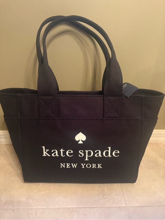 kate spade Handbags - Kate Spade Black Canvas Logo Tote